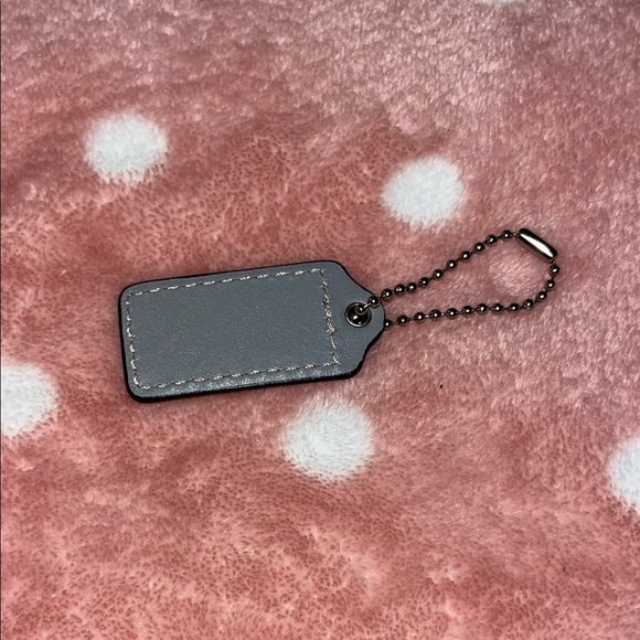 Coach Gray Leather Bag Hang Tag Keychain - Picture 3 of 3